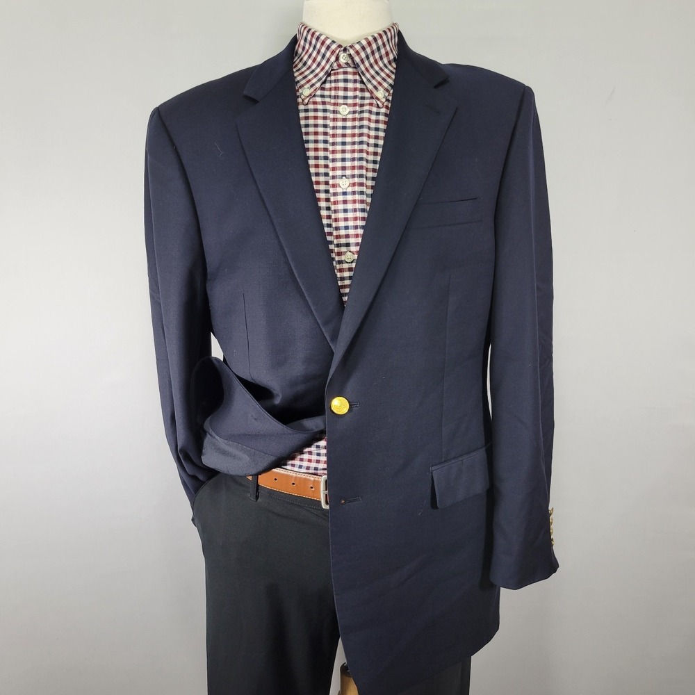 Lauren Ralph Lauren Men's Sport Coat Blazer Two Button Deep Navy Wool Sz 42L
